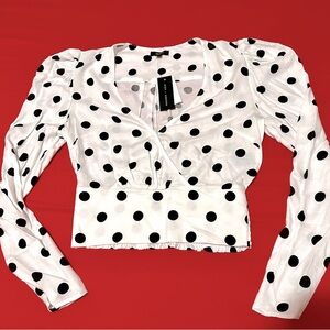 AFRM Polka Dot Long Sleeved Blouse NWT